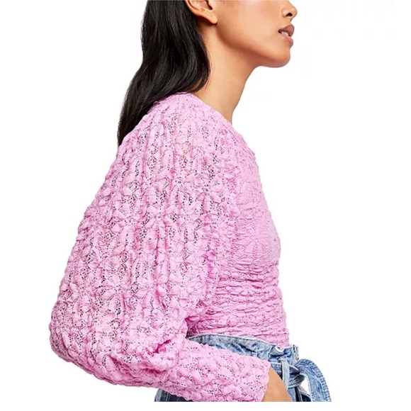 NWT Free People Tea Time Top in Plumeria/Pink - Picture 3 of 12